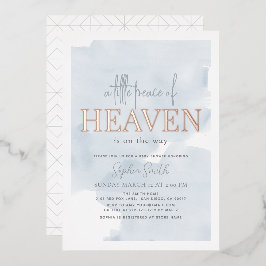 Little Peace of Heaven Blue Sky Boy Baby Shower Folieneinladung