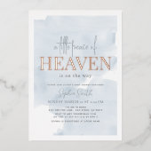 Little Peace of Heaven Blue Sky Boy Baby Shower Folieneinladung (Vorderseite)