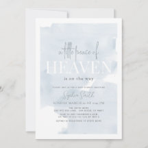 Little Peace of Heaven Boy Blue Sky Baby Shower