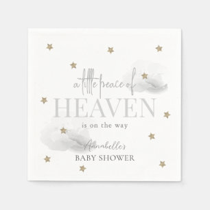 Little Peace of Heaven Gray Baby Shower Serviette