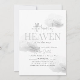 Little Peace of Heaven Gray Cloud Baby Shower Einladung