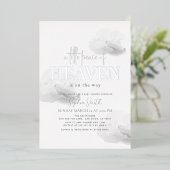 Little Peace of Heaven Gray Cloud Baby Shower Folieneinladung (Stehend vorne)