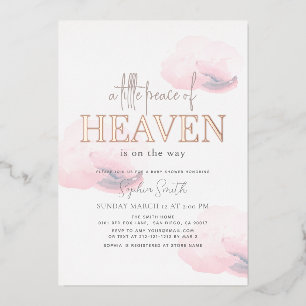 Little Peace of Heaven Pink Cloud Girl Baby Shower Folieneinladung