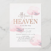 Little Peace of Heaven Pink Cloud Girl Baby Shower Folieneinladung (Vorderseite)