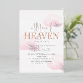 Little Peace of Heaven Pink Cloud Girl Baby Shower Folieneinladung (Stehend vorne)