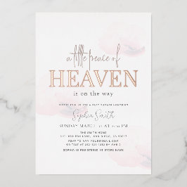 Little Peace of Heaven Pink Cloud Girl Baby Shower Folieneinladung