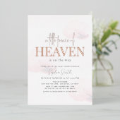 Little Peace of Heaven Pink Cloud Girl Baby Shower Folieneinladung (Stehend vorne)