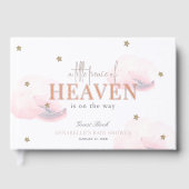 Little Peace of Heaven Pink Cloud Girl Baby Shower Gästebuch (Vorderseite)