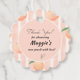 Little Peach Baby Shower Favor Thank You Tag Geschenkanhänger