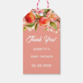Little Peach Floral Baby Shower Geschenkanhänger (Vorderseite)