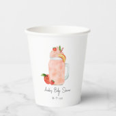 Little Peach Fruit Smoothie Girl Babydusche Pappbecher (Vorderseite)