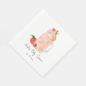 Little Peach Fruit Smoothie Girl Babydusche Serviette (Ecke)