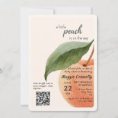 Little Peach is on the Way Baby Shower Invitation Einladung (Vorderseite)