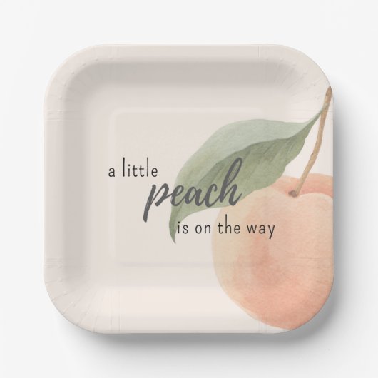 Little Peach is on the Way Baby Shower  Pappteller (Vorderseite)