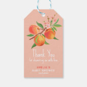 Little Peach Is On The Way Baby Shower Thank You Geschenkanhänger (Rückseite)