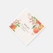 Little Peach Is On The Way girl Baby Shower Serviette (Ecke)