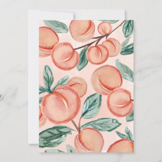 Little Peach ist On the Way Baby Dusche Einladung (Rückseite)