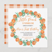 Little Peach macht einen Geburtstag Einladung (Vorne/Hinten)