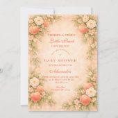 Little Peach on the Way Baby Shower Einladung (Vorderseite)