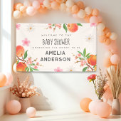 Little Peach On The Way Baby Shower Welcome Sign Banner