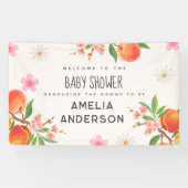 Little Peach On The Way Baby Shower Welcome Sign Banner (Horizontal)