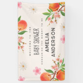 Little Peach On The Way Baby Shower Welcome Sign Banner (Vertikal)
