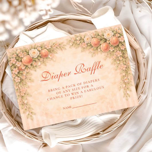 Little Peach on the Way Diapper Raffle Begleitkarte