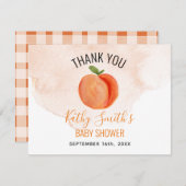 Little Peach Summer Citrus Dankeskarte (Vorne/Hinten)