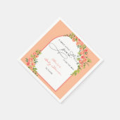 Little Peach Watercolor Napkins Serviette (Ecke)