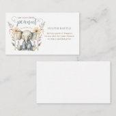 Little Peanut Baby Elephant Blue Diaper Raffle Begleitkarte (Vorne/Hinten)