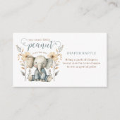 Little Peanut Baby Elephant Blue Diaper Raffle Begleitkarte (Vorderseite)