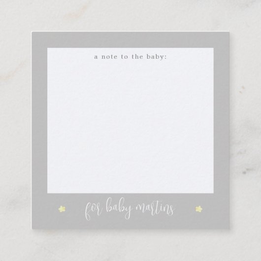 Little Peanut Baby Shower Books for Baby Gray Begleitkarte (Rückseite)