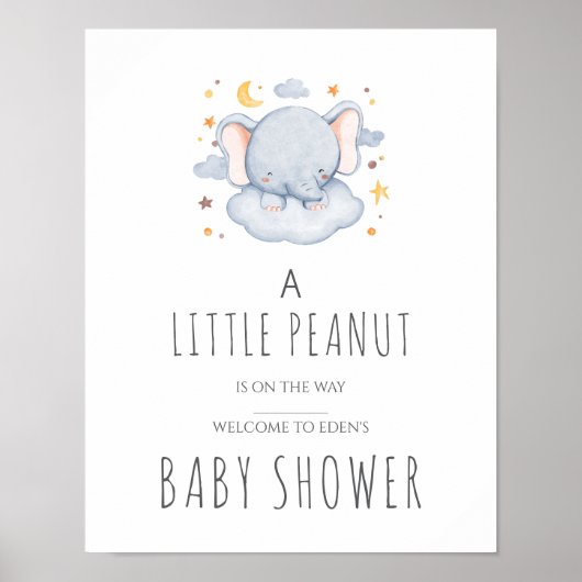 Little Peanut Baby Shower Sign - Boy Poster (Vorne)