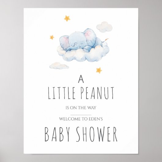 Little Peanut Baby Shower Sign - Mädchen Poster (Vorne)