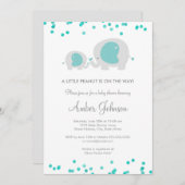 Little Peanut Blue Baby Dusche Einladung (Vorne/Hinten)