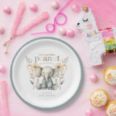 Little Peanut Blue Baby Elephant Paper Plate Pappteller (Party)