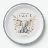 Little Peanut Blue Baby Elephant Paper Plate Pappteller (Vorderseite)