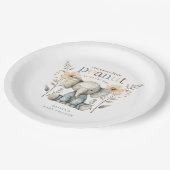 Little Peanut Blue Baby Elephant Paper Plate Pappteller (Schrägansicht)
