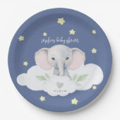Little Peanut Boy Baby Dusche Blue Elefant Pappteller (Vorderseite)