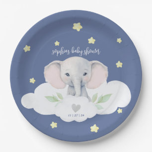 Little Peanut Boy Baby Dusche Blue Elefant Pappteller