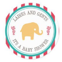 Little Peanut Circus Baby Shower Stickers
