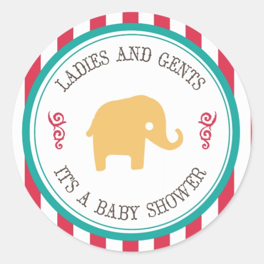 Little Peanut Circus Baby Shower Stickers (Vorderseite)
