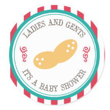 Little Peanut Circus Baby Shower Stickers