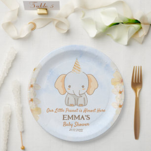 Little Peanut Dreams - Elephant Baby Shower Pappteller
