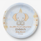 Little Peanut Dreams - Elephant Baby Shower Pappteller (Vorderseite)