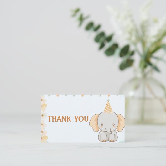 Little Peanut Dreams Elephant Dankeschön Card Begleitkarte (Stehend Vorderseite)