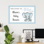 Little Peanut Elephant Baby Boy Dusche Willkommen Poster (Heimbüro)