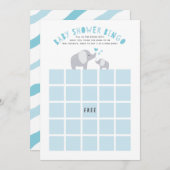 Little Peanut Elephant Baby Shower Bingo Spiel Blu Einladung (Vorne/Hinten)