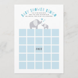 Little Peanut Elephant Baby Shower Bingo Spiel Blu Einladung