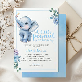 Little Peanut Elephant Baby Shower Invitation - Cu Einladung